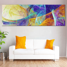 Load image into Gallery viewer, abstract  artistic  canvas  wall  art  colorful  abstract  fractal  3d  background  wide  canvas  rendering  abstract  1 piece  canvas  print in living room
