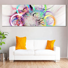 Load image into Gallery viewer, abstract  circle  canvas  print  colorful  abstract  bright  panoramic  canvas  wall  art  abstract  elements  digital  artwork  wide  canvas for living room
