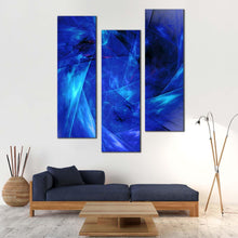 Load image into Gallery viewer, abstract  design  canvas  print  abstract  digital  artwork  triptych  canvas  wall  art  bright  abstract  fractal  3  piece  multi  canvas In Living Room
