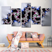 Load image into Gallery viewer, abstract design canvas wall art elegant abstract multiple canvas colorful abstract classic design 5 piece canvas print abstract fractal canvas set In Living Room
