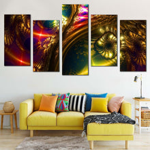 Load image into Gallery viewer, abstract digital canvas wall art bright abstract art print abstract fantasy 5 piece canvas set colorful abstract energy canvas print For Your Living Room
