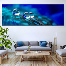 Load image into Gallery viewer, abstract  elegance  canvas  wall  art  green  abstract  feather  canvas  print  blue  abstract  water  drop  1  piece  canvas For Living Room
