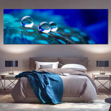 Load image into Gallery viewer, abstract  elegance  canvas  wall  art  green  abstract  feather  canvas  print  blue  abstract  water  drop  1  piece  canvas For Bedroom
