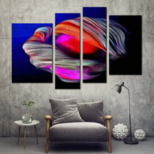 Load image into Gallery viewer, abstract element canvas print red blue abstract digital oil painting 4 piece canvas wall art abstract fractal psychedelic multi canvas
