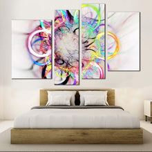 Load image into Gallery viewer, abstract elements canvas wall art abstract colorful circle canvas print abstract bright 4 piece multiple canvas
