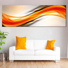 Load image into Gallery viewer, abstract  ellipse  canvas  wall  art  orange  red  digital  abstract  painting  panoramic  canvas  artwork  abstract  wave  design  canvas  print For Living Room
