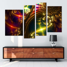 Load image into Gallery viewer, abstract energy canvas print abstract digital art colorful bright abstract 4 piece canvas wall art abstract fantasy multi canvas
