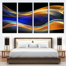 Load image into Gallery viewer, abstract energy canvas print abstract hd canvas set blue dynamic abstract 4 piece canvas wall art orange abstract graphic pattern multi canvas For Bedroom
