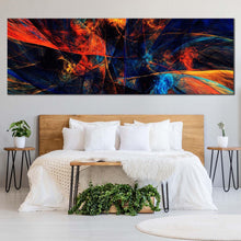 Load image into Gallery viewer, abstract  energy  canvas  wall  art  abstract  3d  rendering  panoramic  canvas  artwork  colorful  abstract  graphic  art  print For Bedroom
