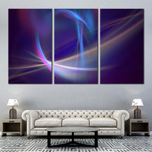 Load image into Gallery viewer, abstract energy canvas wall art blue abstract motion canvas print white modern futuristic abstract 3 piece canvas set For Living Room
