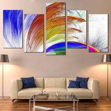 Load image into Gallery viewer, abstract flower canvas print bright abstract patterns multi canvas colorful abstract graphic fractal 5 piece canvas wall art For Your Living Room
