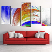 Load image into Gallery viewer, abstract flower canvas print bright abstract patterns multi canvas colorful abstract graphic fractal 5 piece canvas wall art For Living Room
