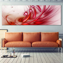 Load image into Gallery viewer, abstract  flower  canvas  wall  art  red  fractal  abstract  digital  1  piece  canvas  white  modern  abstract  wide  canvas For Living Room
