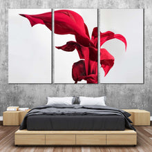 Load image into Gallery viewer, abstract flower canvas wall art red luxurious abstract floral 3 piece multi canvas digital flower painting canvas print In Bedroom
