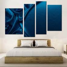 Load image into Gallery viewer, abstract folds canvas wall art luxurious abstract liquid art print blue elegant abstract 4 piece canvas set for bedroom
