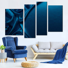 Load image into Gallery viewer, abstract folds canvas wall art luxurious abstract liquid art print blue elegant abstract 4 piece canvas set
