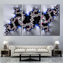 Load image into Gallery viewer, abstract fractal canvas print colorful elegant abstract 3 piece canvas elegant abstract canvas set abstract classic design triptych canvas wall art In Living Room
