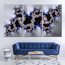 Load image into Gallery viewer, abstract fractal canvas print colorful elegant abstract 3 piece canvas elegant abstract canvas set abstract classic design triptych canvas wall art For Living Room
