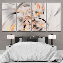 Load image into Gallery viewer, abstract fractal canvas print white artistic abstract illustration 4 piece canvas wall art orange abstract graphic element multi canvas For Bedroom
