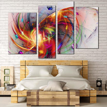 Load image into Gallery viewer, abstract fractal canvas wall art abstract 3d canvas print colorful abstract glowing bubbles 4 piece canvas set
