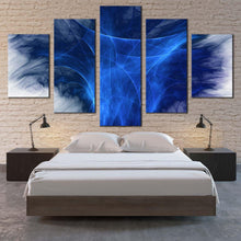 Load image into Gallery viewer, abstract fractal canvas wall art blue abstract digital artwork multi canvas 3d bright abstract graphics 5 piece canvas print For Bedroom
