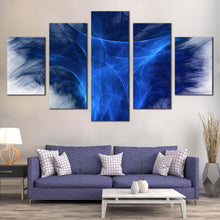 Load image into Gallery viewer, abstract fractal canvas wall art blue abstract digital artwork multi canvas 3d bright abstract graphics 5 piece canvas print For Living room
