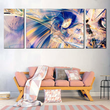 Load image into Gallery viewer, abstract  fractal  canvas  wall  art  blue  white  bright  abstract  3  piece  multiple  canvas  abstraction  art  print  abstract  pour  paint  canvas  set For Living Room
