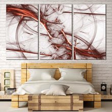 Load image into Gallery viewer, abstract fractal canvas wall art brown modern abstract canvas set contemporary white abstract 3 piece canvas print For Bedroom
