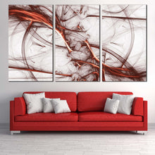 Load image into Gallery viewer, abstract fractal canvas wall art brown modern abstract canvas set contemporary white abstract 3 piece canvas print For Living Room
