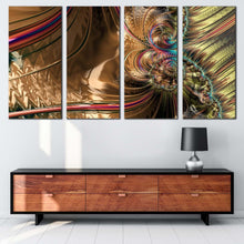 Load image into Gallery viewer, abstract fractal canvas wall art colorful abstract patterns 4 piece canvas set digital abstract art print For Living Room
