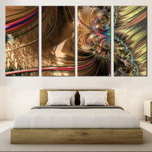 Load image into Gallery viewer, abstract fractal canvas wall art colorful abstract patterns 4 piece canvas set digital abstract art print For Bedroom
