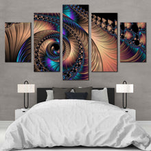 Load image into Gallery viewer, abstract fractal canvas wall art colorful abstract patterns 5 piece canvas print abstract swirl canvas set For Bedroom
