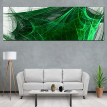 Load image into Gallery viewer, abstract  fractal  canvas  wall  art  green  abstract  digital  artwork  panoramic  canvas  print  black  elegant  abstract  fractal  canvas  artwork For Living Room
