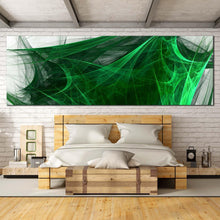 Load image into Gallery viewer, abstract  fractal  canvas  wall  art  green  abstract  digital  artwork  panoramic  canvas  print  black  elegant  abstract  fractal  canvas  artwork For Bedroom
