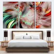 Load image into Gallery viewer, abstract fractal canvas wall art green red abstract patterns 3 piece canvas abstract illustration multi canvas bright abstract artwork print For Bedroom
