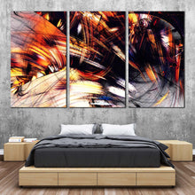 Load image into Gallery viewer, abstract  fractal  canvas  wall  art  orange  abstract  rendering  3  piece  canvas  black  abstract  digital  painting  canvas  print For Bedroom
