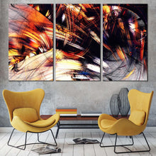 Load image into Gallery viewer, abstract  fractal  canvas  wall  art  orange  abstract  rendering  3  piece  canvas  black  abstract  digital  painting  canvas  print For Living Room
