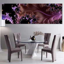 Load image into Gallery viewer, abstract  fractal  canvas  wall  art  purple  brown  abstract  high  resolution  panoramic  canvas  artwork  black  abstract  dream  canvas  print In Living Room
