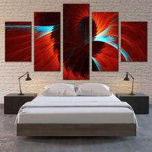 Load image into Gallery viewer, abstract fractal canvas wall art red blue contemporary abstract 5 piece canvas set modern abstract canvas print For Bedroom
