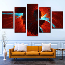 Load image into Gallery viewer, abstract fractal canvas wall art red blue contemporary abstract 5 piece canvas set modern abstract canvas print For Living Room
