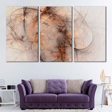 Load image into Gallery viewer, abstract fractal canvas wall art white fantasy abstract canvas set orange 3d abstract 3 piece canvas print In Living Room
