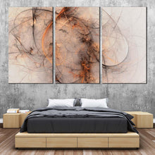 Load image into Gallery viewer, abstract fractal canvas wall art white fantasy abstract canvas set orange 3d abstract 3 piece canvas print For Bedroom
