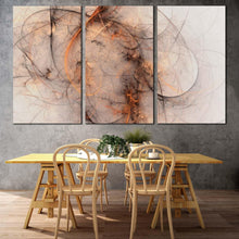 Load image into Gallery viewer, abstract fractal canvas wall art white fantasy abstract canvas set orange 3d abstract 3 piece canvas print For Dining Room
