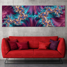 Load image into Gallery viewer, abstract  fractals  canvas  wall  art  blue  abstract  patterns  shapes  canvas  print  purple  abstract  digital  design  1  piece  canvas  artwork For Living Room
