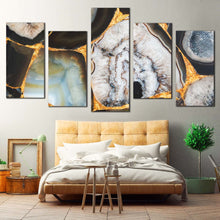 Load image into Gallery viewer, abstract gemstone canvas wall art colorful abstract stone 5 piece multiple canvas abstract agate stone close up canvas print For Your Bedroom
