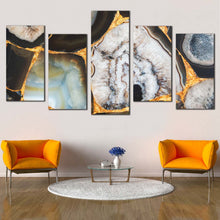 Load image into Gallery viewer, abstract gemstone canvas wall art colorful abstract stone 5 piece multiple canvas abstract agate stone close up canvas print For Living Room
