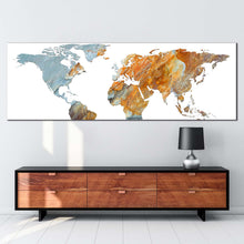 Load image into Gallery viewer, abstract  globe  canvas  print  orange  grey  world  map  digital  painting  1  piece  canvas  wall  art  global  flat  world  canvas  artwork For Living Room
