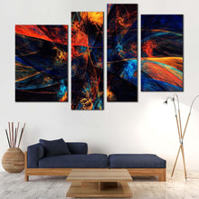 Load image into Gallery viewer, abstract graphic canvas wall art colorful abstract energy 4 piece canvas print 3d deep abstract multi canvas artwork for living room
