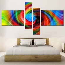 Load image into Gallery viewer, abstract graphic canvas wall art modern abstract canvas print colorful abstract spiral 4 piece canvas set For Bedroom
