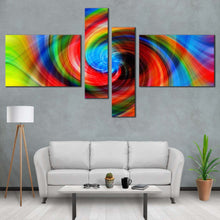 Load image into Gallery viewer, abstract graphic canvas wall art modern abstract canvas print colorful abstract spiral 4 piece canvas set In Living room
